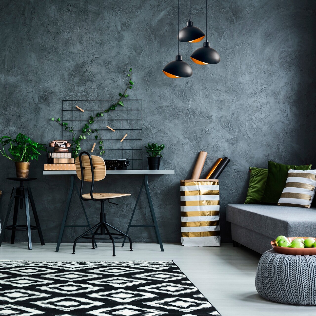 Lustra, Opviq, 527ABY1825, Negru - imagine 7